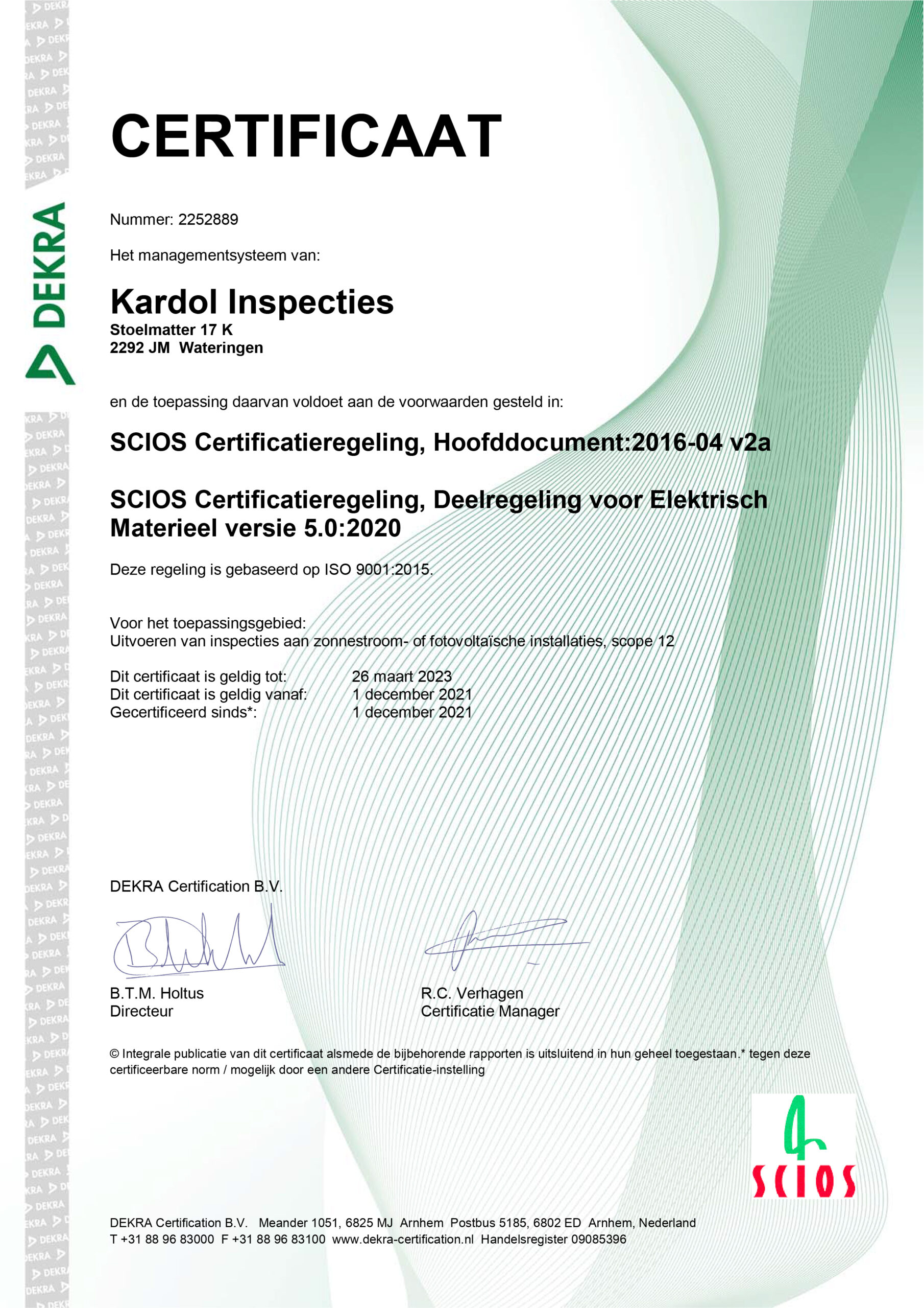 Scios Scope 12 Diploma - Kardol Inspecties (01-05-2022)